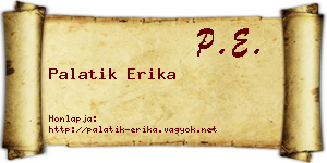 Palatik Erika névjegykártya